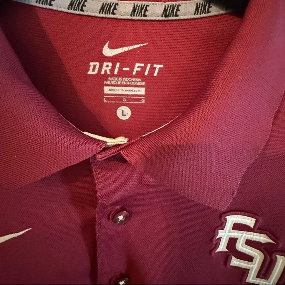 Nike FSU Red and‎ Cream Dri-Fit Polo